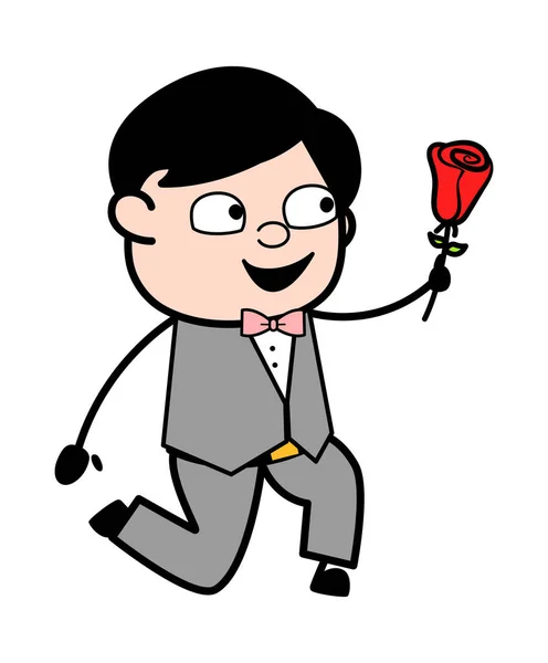 Cartoon Groom Proposed Illustration - Stok Vektor