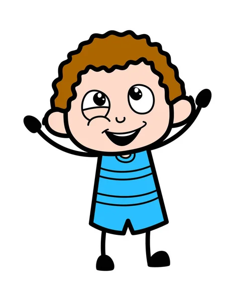 Terrified Cartoon Kid Illustration — Stock Vector