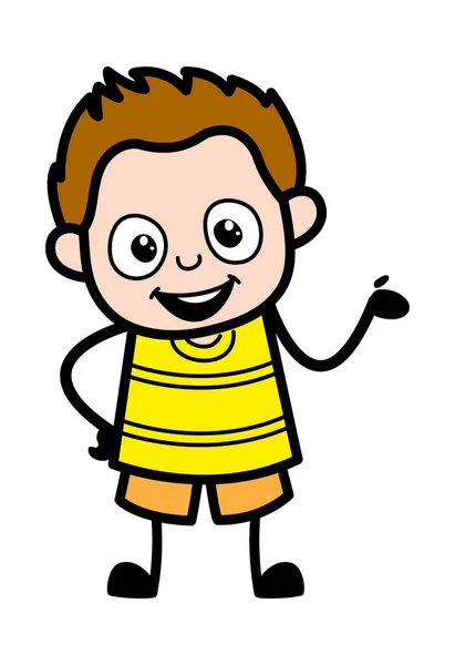 Happy Young Boy Cartoon Illustration — Stockvektor