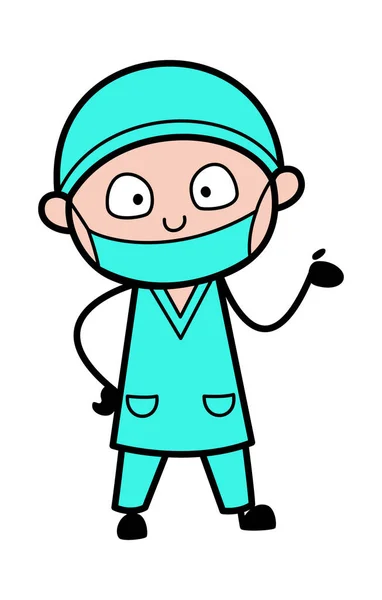 Gelukkig Chirurg Cartoon Illustratie — Stockvector