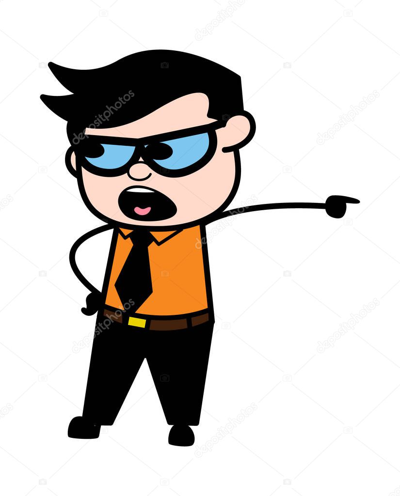 Pointing Businessman Cartoon Illustration