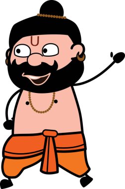 Çizgi film Pandit merhaba diyor.