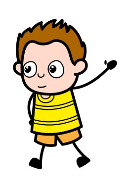 Kaldırılmış El Genç Çocuk çizgi filmi