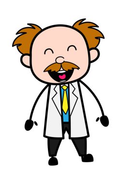 Sevimli Bilim Adamı Çizgi Filmi İllüstrasyonu