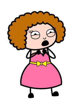 Çizgi film Genç Bayan Korku içinde Şaşırdı