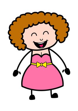 Sevimli genç bayan çizgi filmi