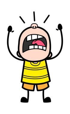 Bağıran Genç Çocuk Çizgi Filmi