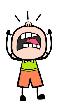 Bağıran Öğrenci Çizgi Film Çizimi