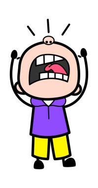 Bağıran Çocuk Çizgi Film İllüstrasyonu