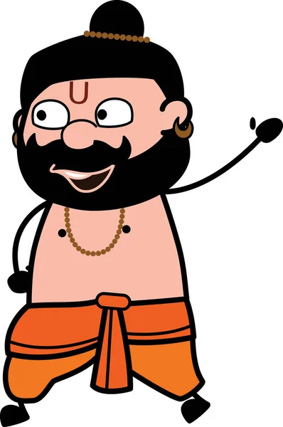 Cartoon Pandit Grüßt — Stockvektor