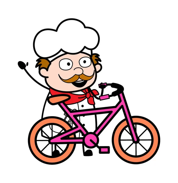 Cartoon Geschäftsmann Mit Fahrrad — Stockvektor