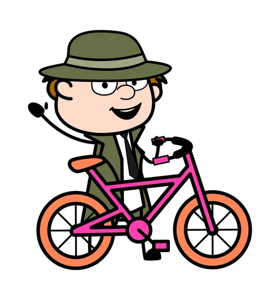 Cartoon Spy Bicycle — Stock Vector