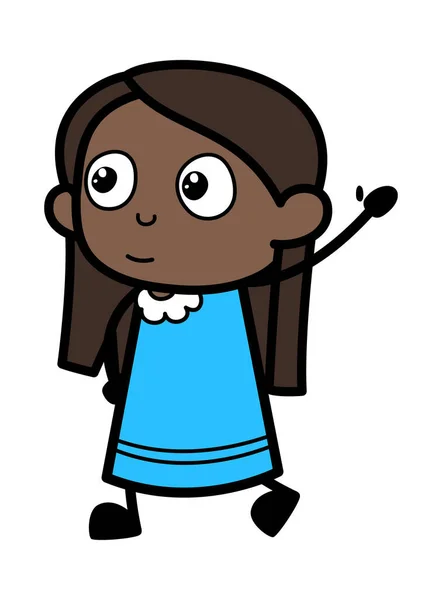 Criado Mano Negro Chica Dibujos Animados — Vector de stock