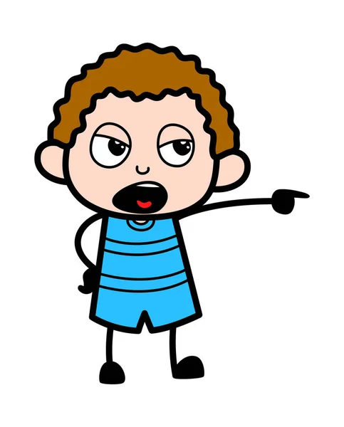 Angry Cartoon Kid Gritando Ilustración — Vector de stock