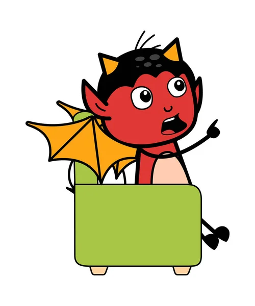 Γελοιογραφία Διάβολος Κάθεται Στον Καναπέ — Διανυσματικό Αρχείο