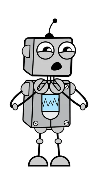 Cartoon Robot Surprised in Fear - Stock Image - Everypixel