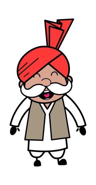 Adorable Bande Dessinée Haryanvi Old Man — Image vectorielle