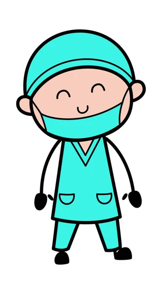 Adorable Cirujano Ilustración Dibujos Animados — Vector de stock