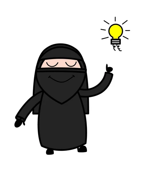 Dessin Animé Femme Musulmane Une Idée — Image vectorielle