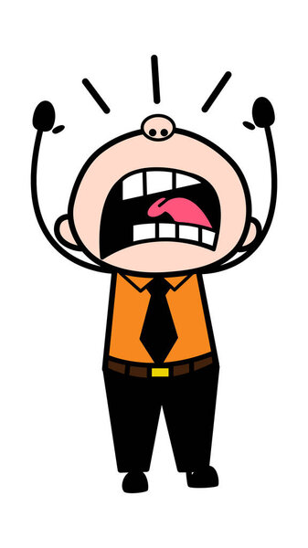 Shouting Businessman Cartoon Illustration