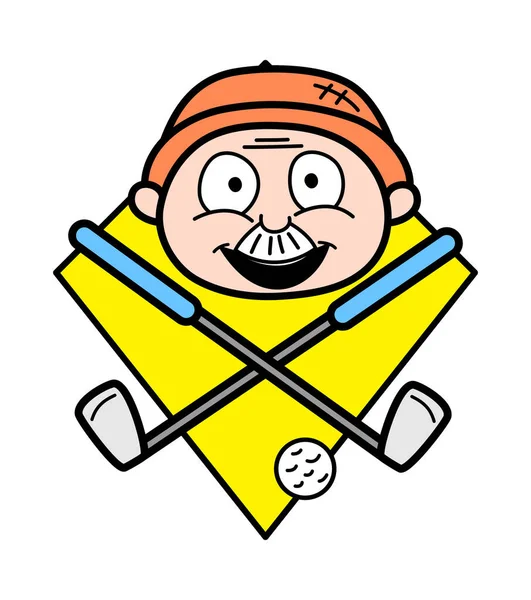 Cartoon Grandpa Golf Maskot — Stockový vektor