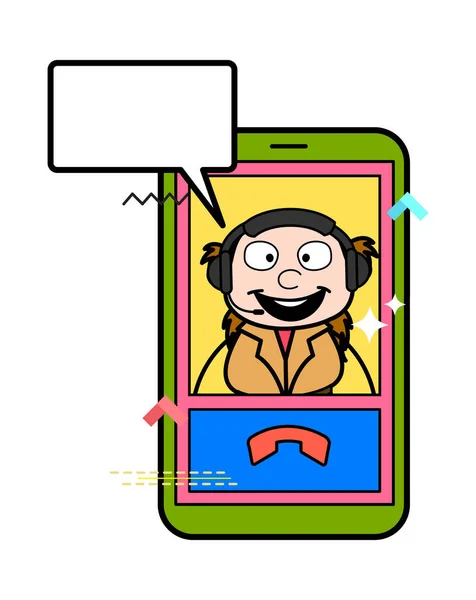 Видеозвонок Следователя Мультфильмов Мобильном Телефоне — стоковый вектор