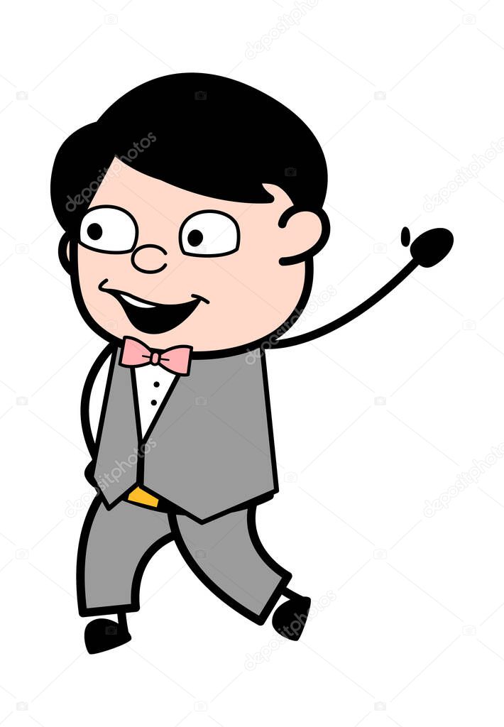 Cartoon Groom saying Hello