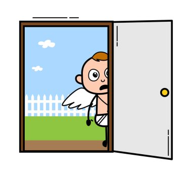 Karikatür Meleği Kapıdan bakıyor