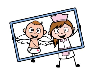 Garsonla karikatür meleği.