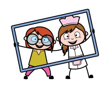 Garsonla karikatür öğretmeni