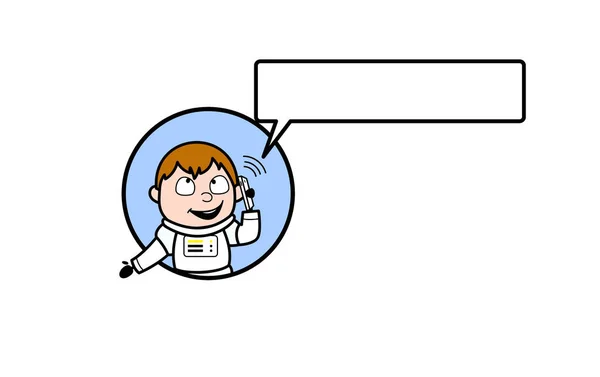Cartoon Astronaut Telefonu — Stockový vektor