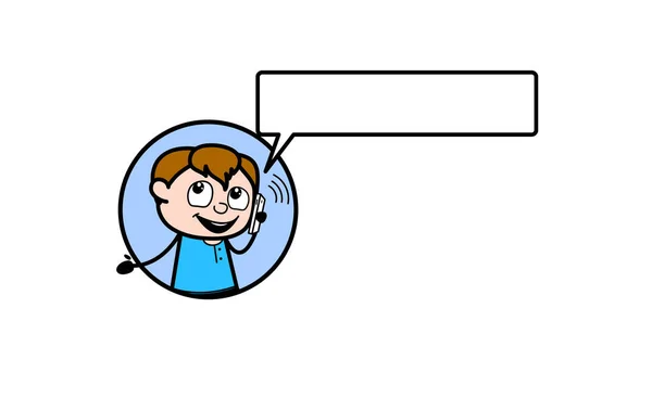 Cartoon Teen Boy Telefonu — Stockový vektor