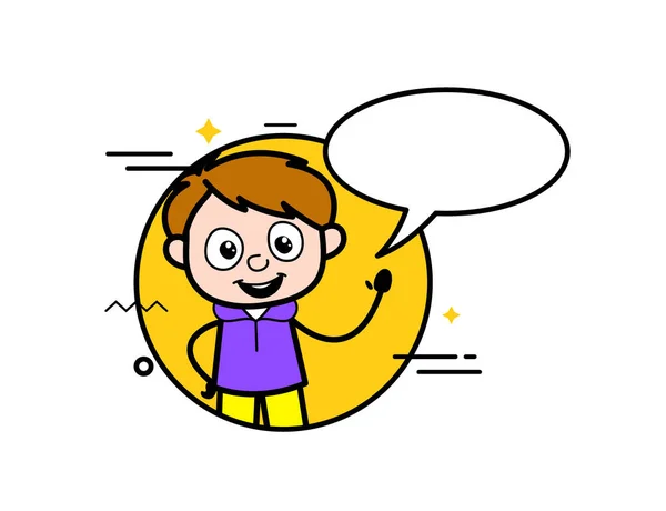 Baiat Desene Animate Chat Bubble — Vector de stoc