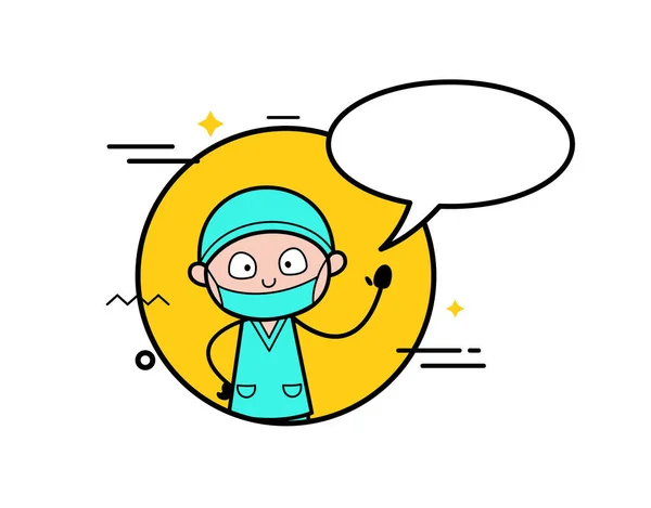 Cartoon Surgeon Chat Bubble — Stock Vector