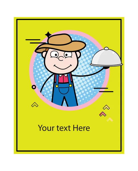 Cartoon Farmer Poster Text — Stock Vector