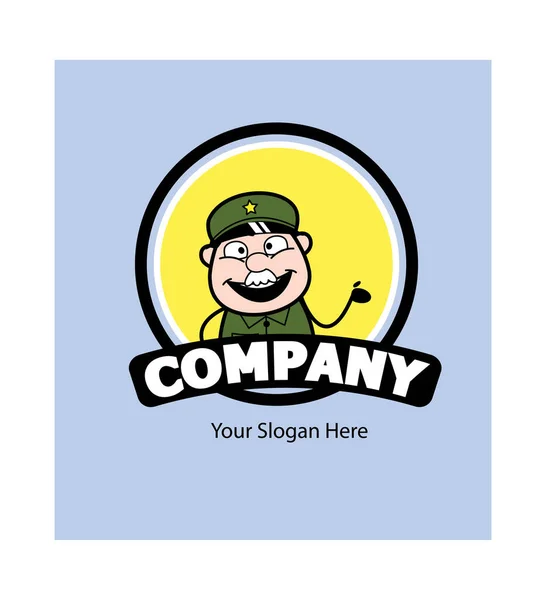 Cartoon Military Man Company Logo — Stock Vector