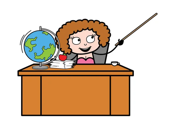 Karikatur Junge Dame Als Lehrerin — Stockvektor