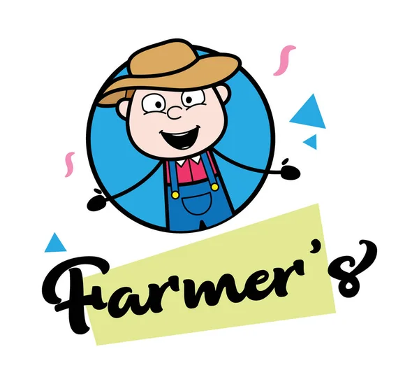 Farmer Mascot Logó Illusztráció — Stock Vector