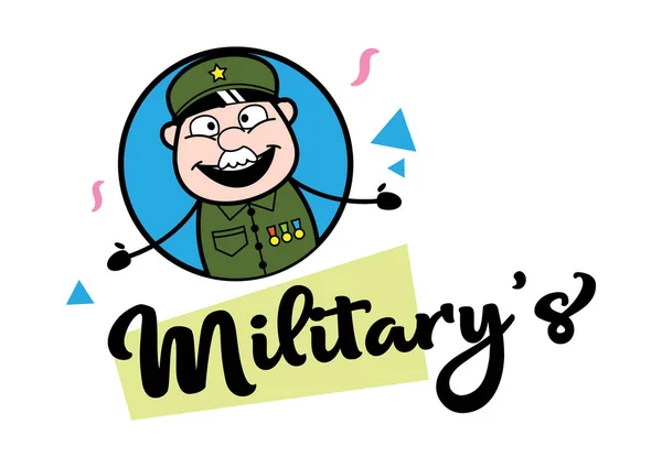 Militar Mascote Logotipo Ilustração —  Vetores de Stock