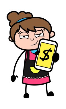 Çizgi Film Güzelleri Cep Telefonunda Para Gösteriyor