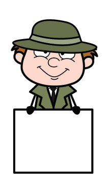 Çizgi film Casusu Boş Tahtayı Gösteriyor