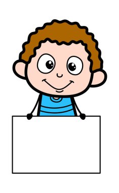 Çizgi Çocuk Boş Tahta Gösteriyor