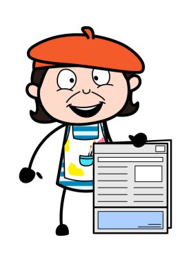 Elinde gazete tutan bir karikatür sanatçısı