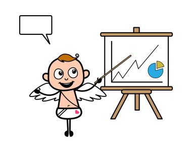 Sunum Baord 'lu Çizgi Roman Meleği