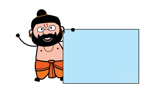 Cartoon Pandit Blank Banner — стоковый вектор