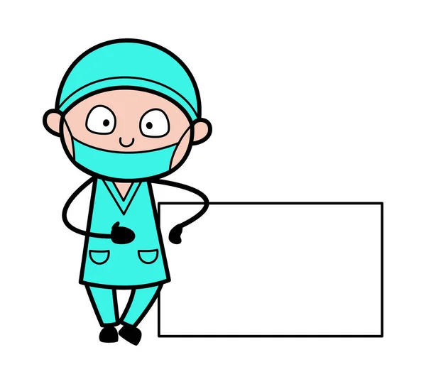 Cartoon Surgeon Empty Banner — Stock Vector