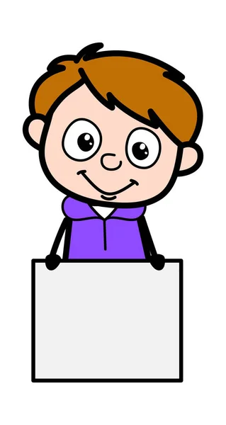 Cartoon Boy Showing Blank Board — Stockový vektor