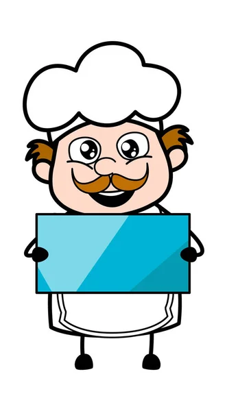Cartoon Businessman Drží Lesklý Prapor — Stockový vektor