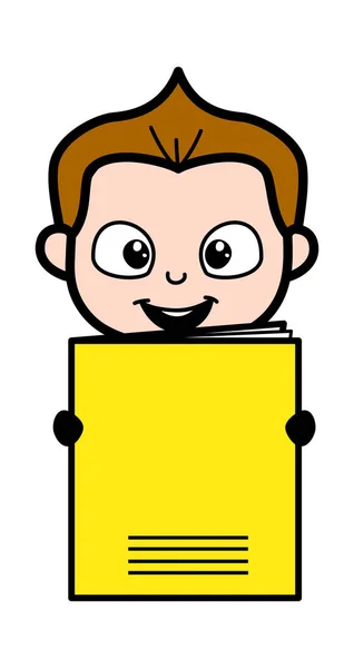 Cartoon Schoolboy Drží Papírový Transparent — Stockový vektor