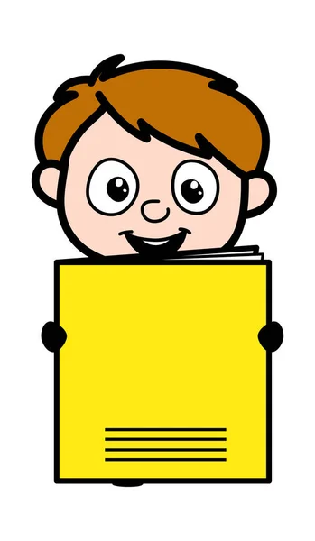 Cartoon Boy Drží Papírový Transparent — Stockový vektor